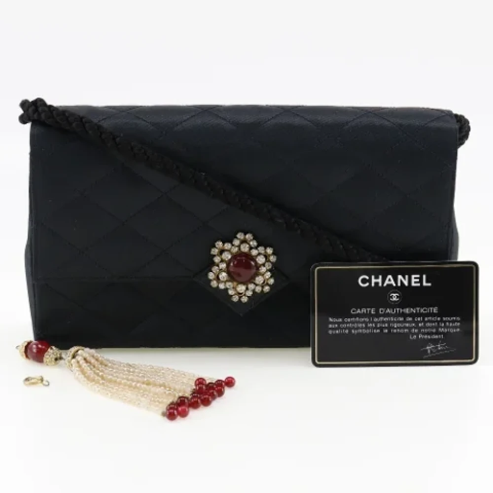 Chanel Vintage Pre-owned Satin chanel-bags Black Dames