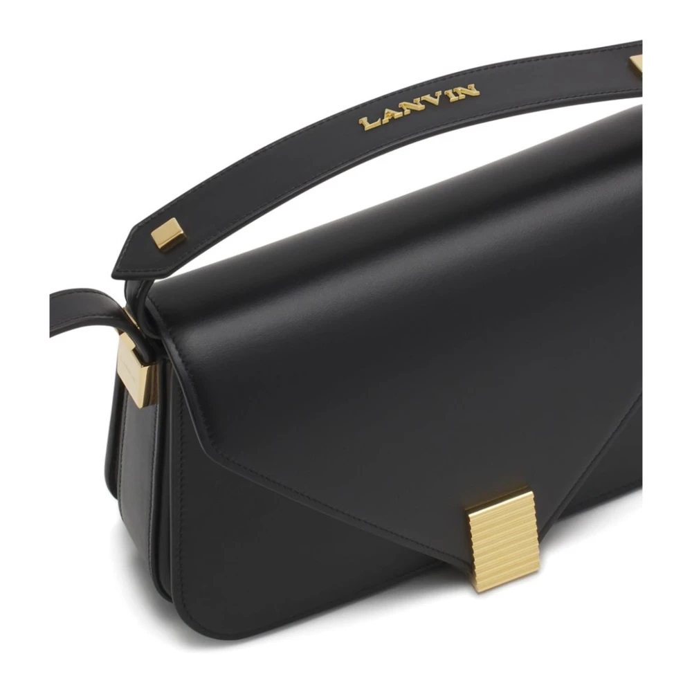 Lanvin Concerto Crossbody Tas in Zwart Leer Black Dames