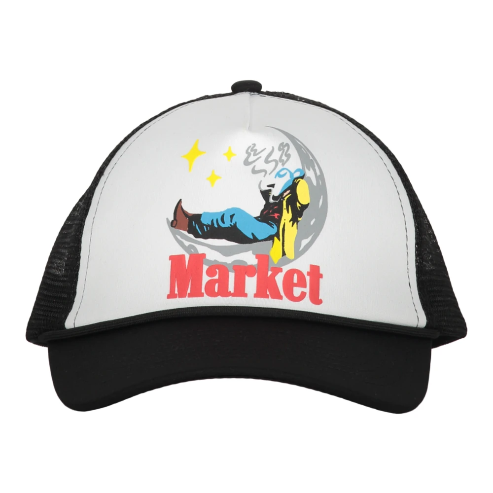 Market Baseballpet met reliëflogo Black Heren