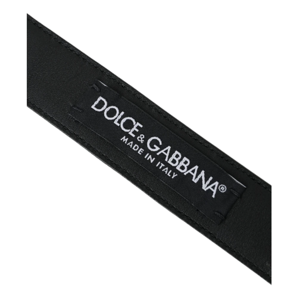 Dolce & Gabbana Donkerbruin Geperforeerde Leren Riem Mannen Brown Heren