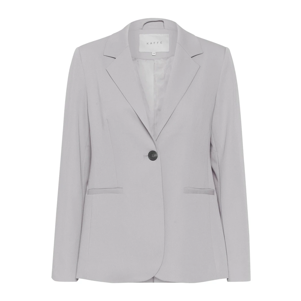 Kaffe Women's Gray Blazers, Xs, Grey Melange Blazer With Classic Collar
