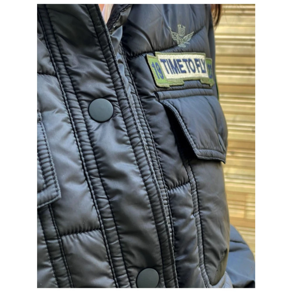 aeronautica militare Kort Jack met Geborduurde Patches Black Dames