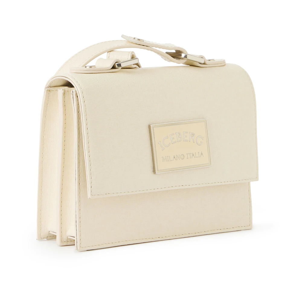 Iceberg Mini handtas met bovenhandvat in poederkleurig Saffiano leer Beige Dames