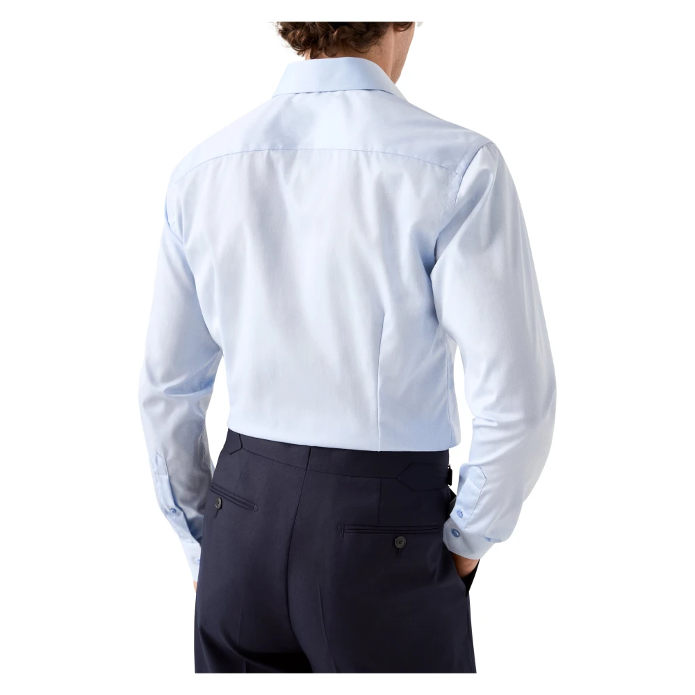 Eton Lichtblauw Signature Twill Eigentijds Overhemd Blue Heren
