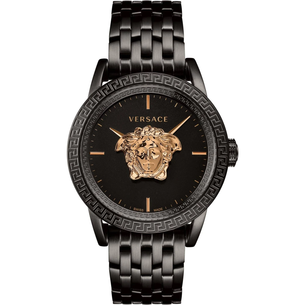 Versace Men's Black Empire Watch Steel 3D Medusa Logo