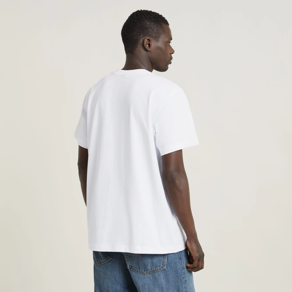 G-Star Biologisch Katoenen Grafisch T-shirt White Heren