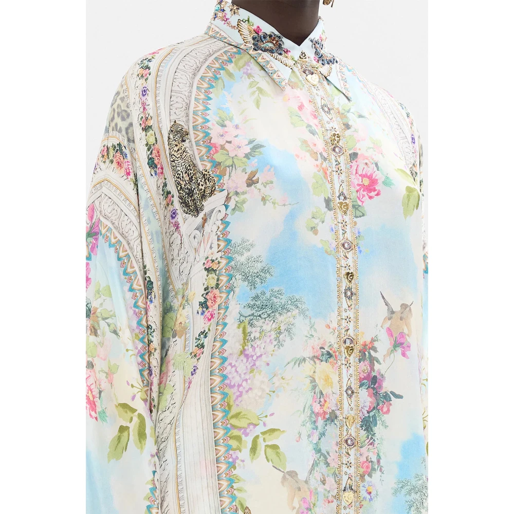 Camilla Wijde mouw zijden blouse Alexandria Multicolor Dames