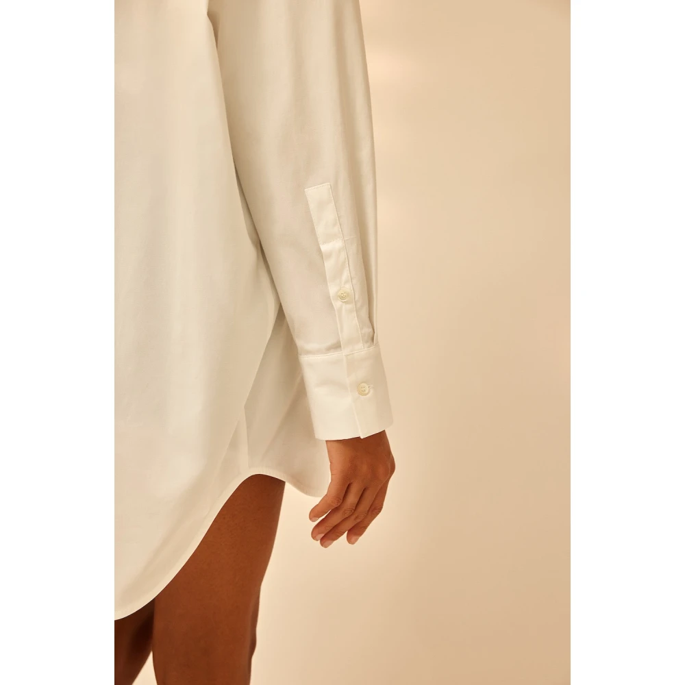 Semicouture Oversized Katoenen Poplin Shirt White Dames