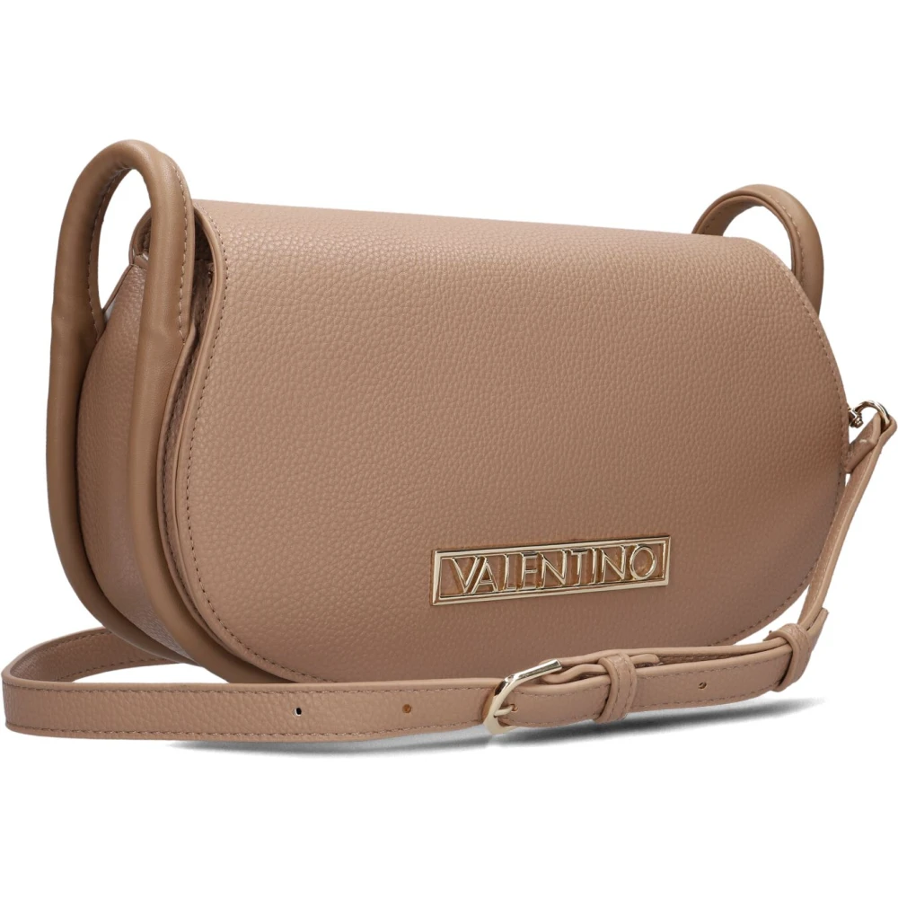 Valentino by Mario Valentino Beige Leren Flapbag Schoudertas Beige Dames