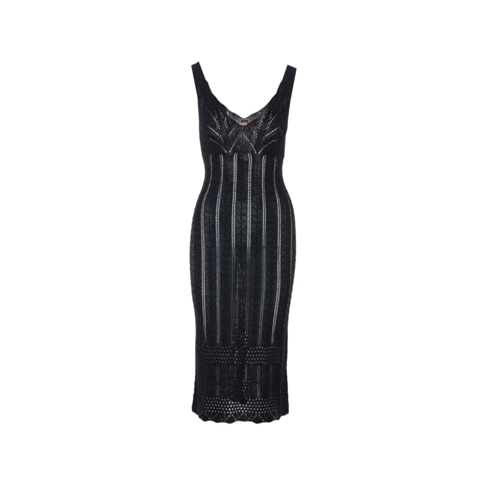Twinset Women's Black Knitted Dresses, Xs, Lurex Knit Dress