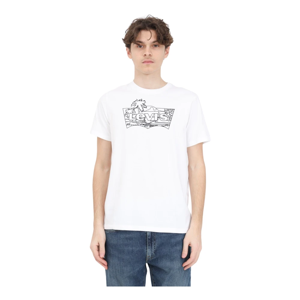 Levi's Klassiek Logo Print T-shirt voor Heren en Dames White Heren