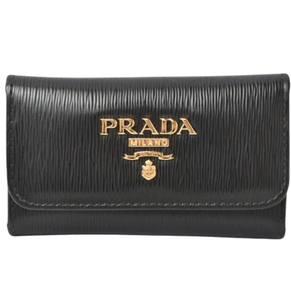 Prada Vintage Pre-owned Leather key-holders Black Dames
