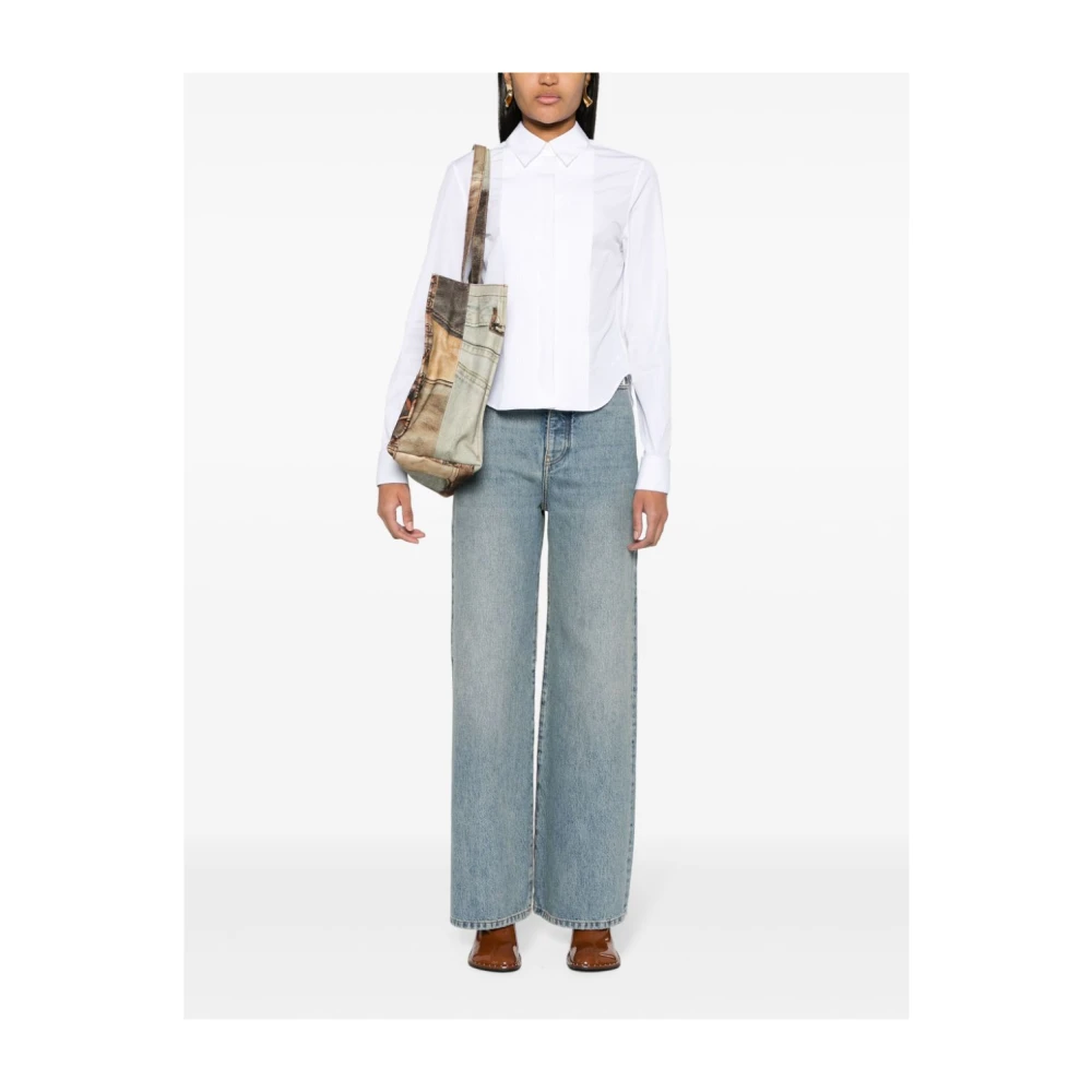 Loewe Hoge Taille Wijde Pijp Jeans Blue Dames