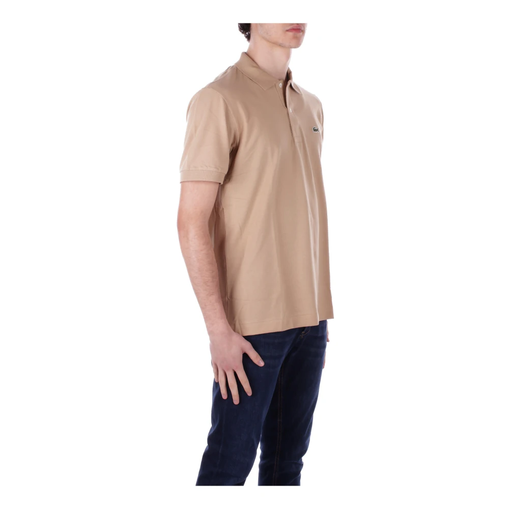 Lacoste Beige T-shirts en Polos met Front Logo Beige Heren