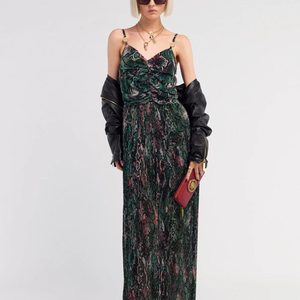 Roberto Cavalli Python Print Lange Jurk Multicolor Dames