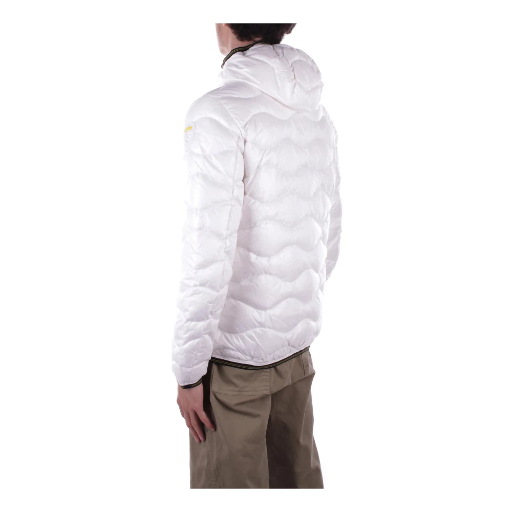 Blauer Witte Hoodie Jas Logo Rits Zakken White Heren