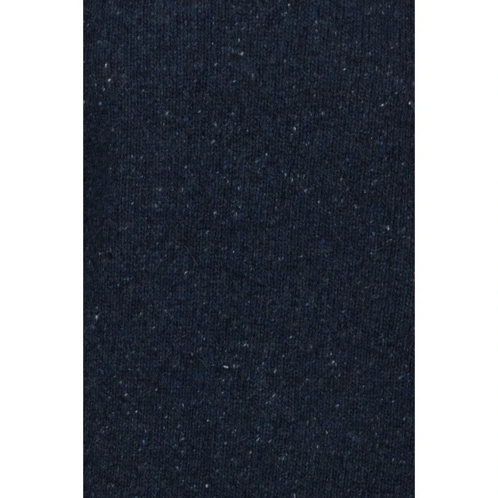 Hartford Blauwe Donegal Ronde-hals Gebreide Trui Blue Heren