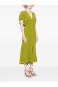 groene-midi-jurk-met-blouson-mouwen