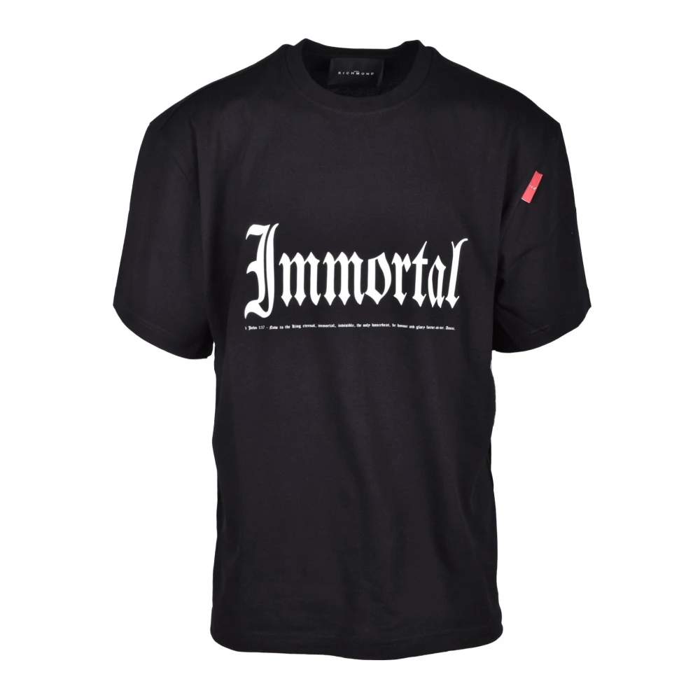 John Richmond Katoenen T-shirt Black Heren