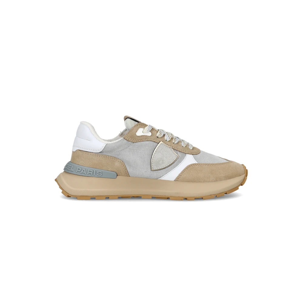 Philippe Model Stijlvolle Nylon Sneakers met Metalen Details Dames Schoenen Beige