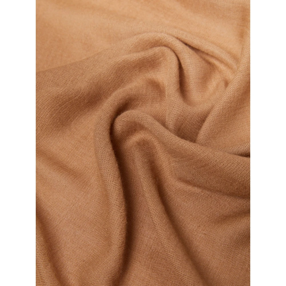 Max Mara Weekend Elegant Cashmere Blend Sjaal met Logo Brown Dames
