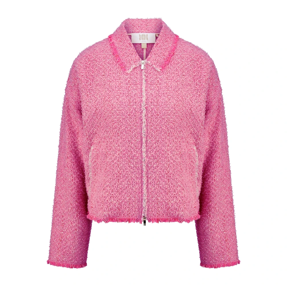 Riani Pink Tweed Jackets, Female, L, Tweed Jacket
