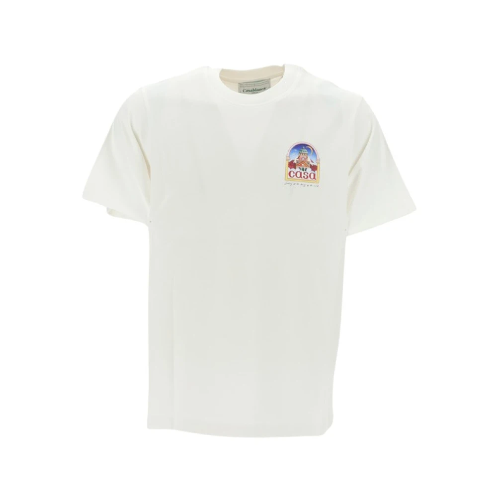 Casablanca Bedrukt Unisex T-Shirt White Heren