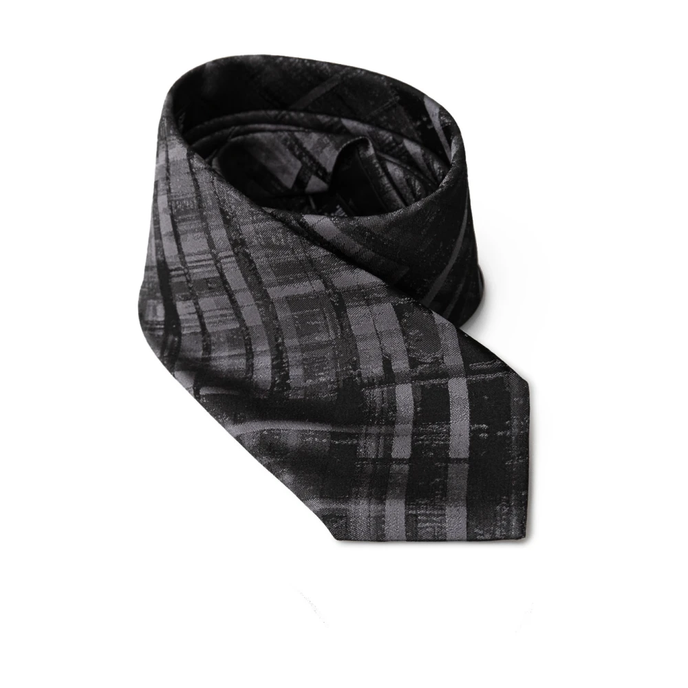 Emporio Armani Antraciet Zijden Stropdas Gray Heren