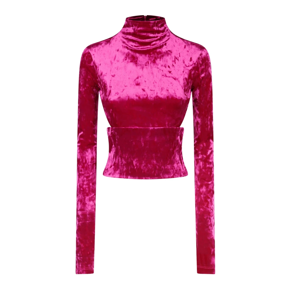 Pinko Fluwelen Coltrui met Zijdelingse Splitten Pink Dames