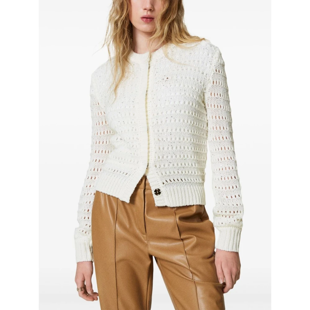 Twinset Sneeuwwitte Vest met Pailletten White Dames