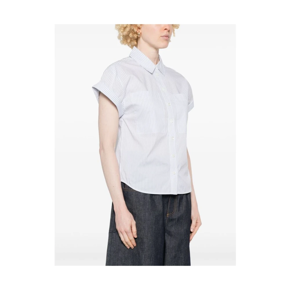 Frame Pinstripe Button-Up Shirt Blue Dames