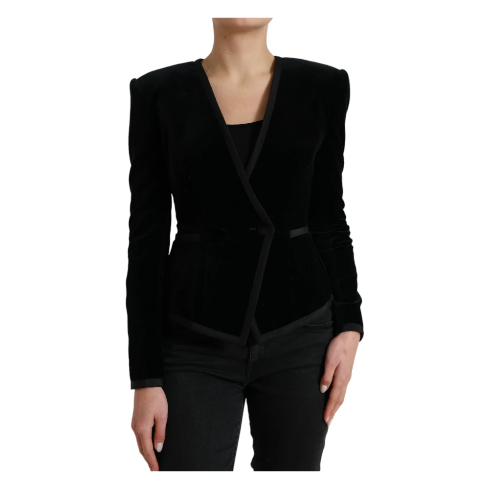 Dolce & Gabbana Women's Black Elegant Double Breasted Cotton-Silk Blazer - Blazers - S - Jackets