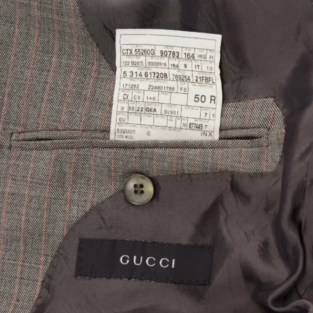 Gucci Vintage Pre-owned Wool outerwear Gray Heren
