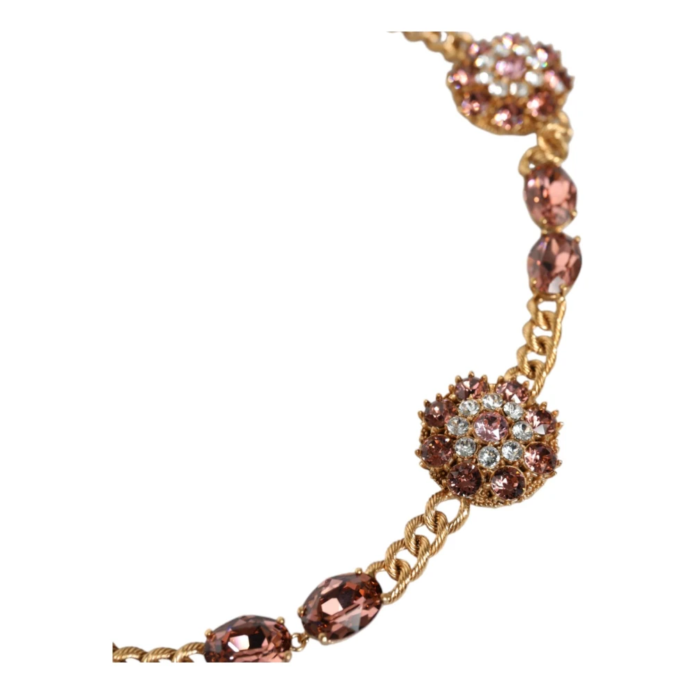 Dolce & Gabbana Kristalversierde Taille Ketting Riem Yellow Dames