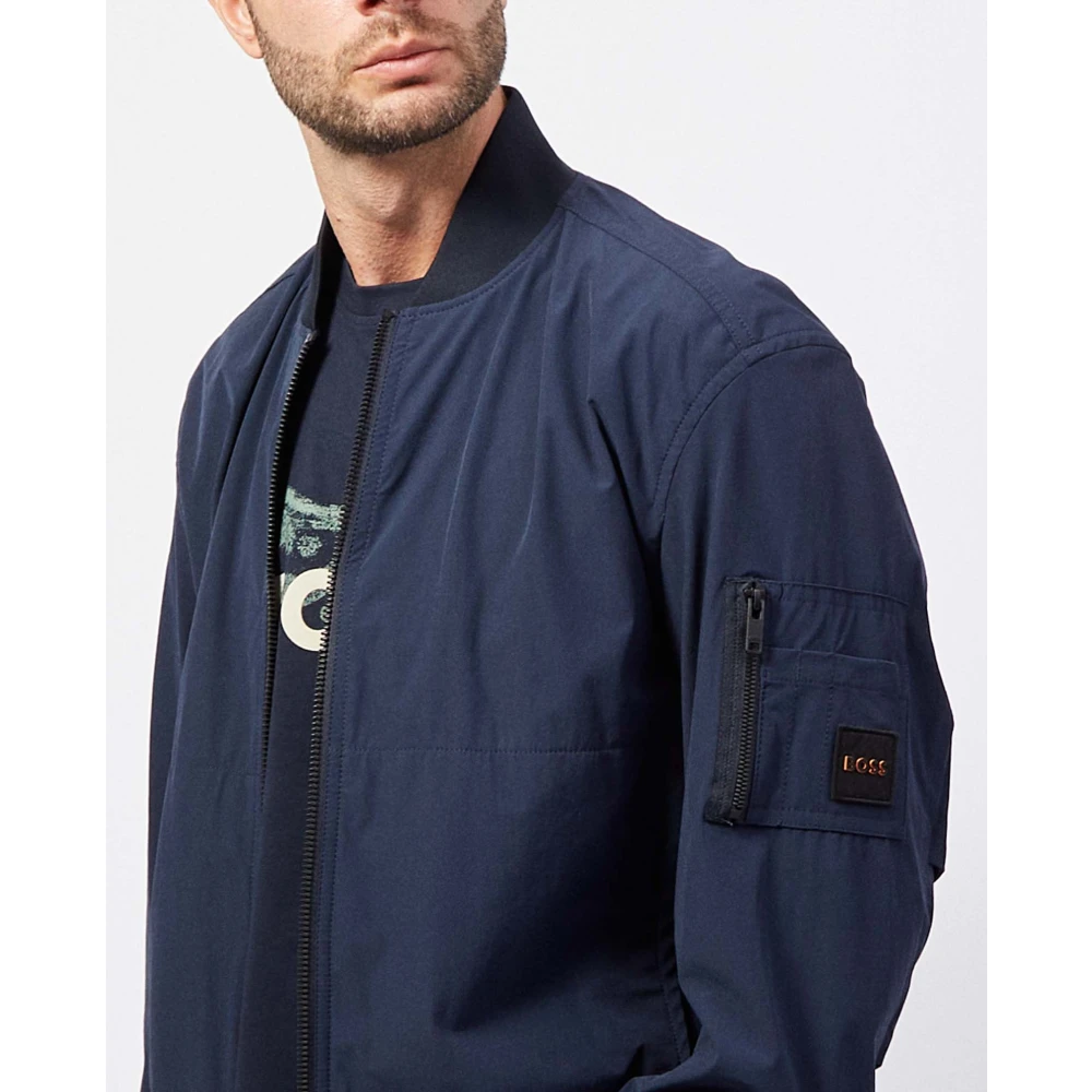Hugo Boss Blauwe Aviator Stijl Waterafstotende Jas Blue Heren