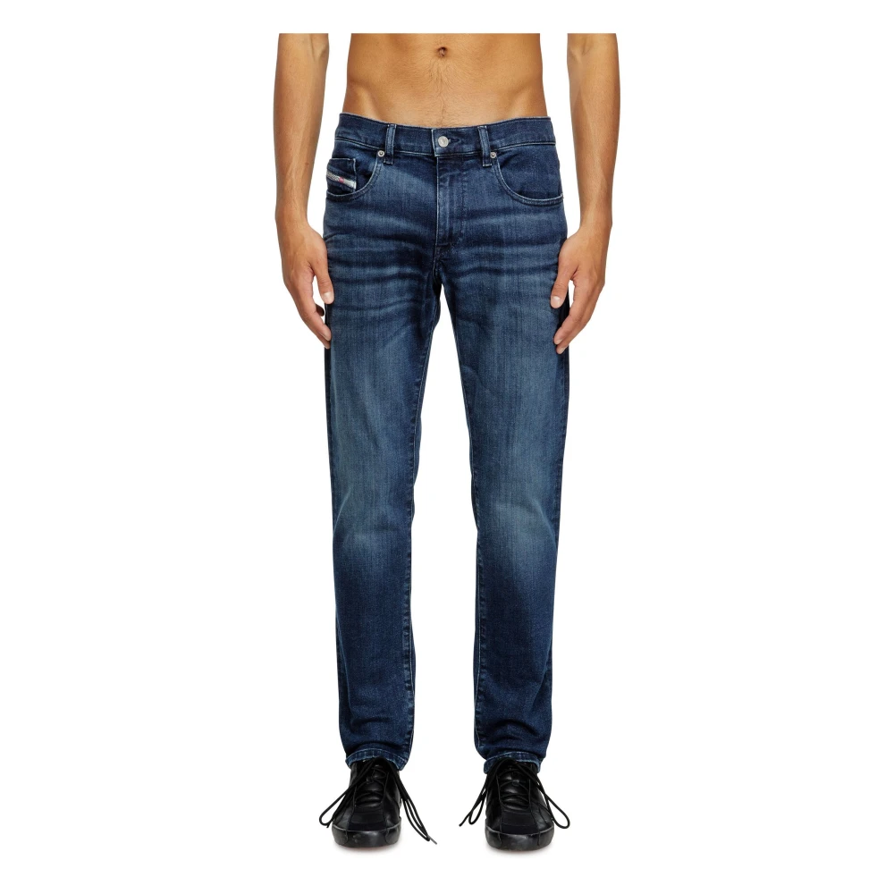 Diesel Uomo Blu Pantaloni Neri In Misto Cotone Elasticizzato