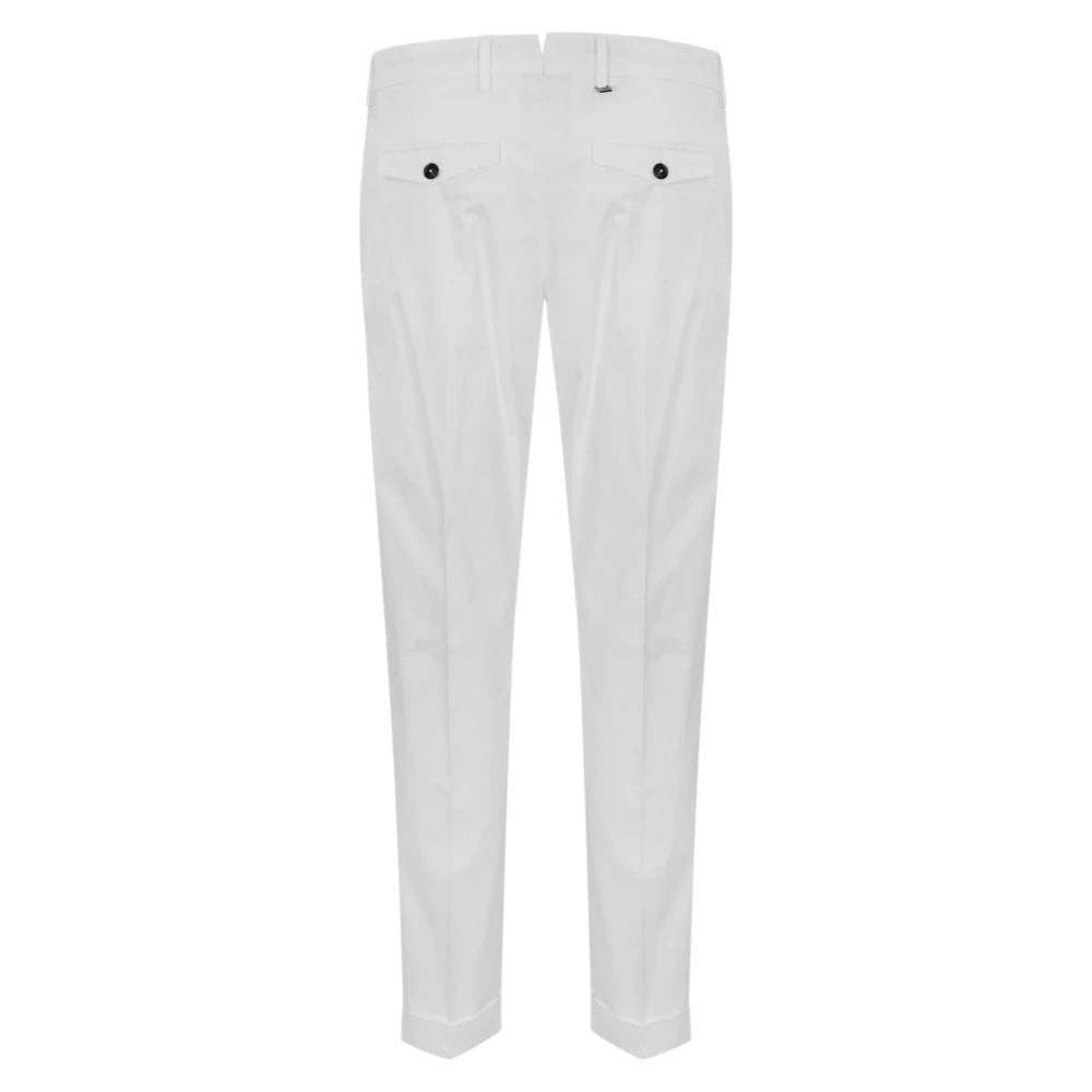 PT Torino Witte katoenen slim fit broek White Heren
