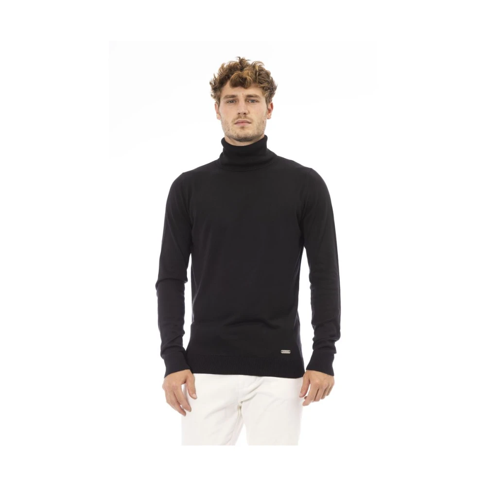 Baldinini Trendy Gebreide Trui met Monogramdetail Black Heren