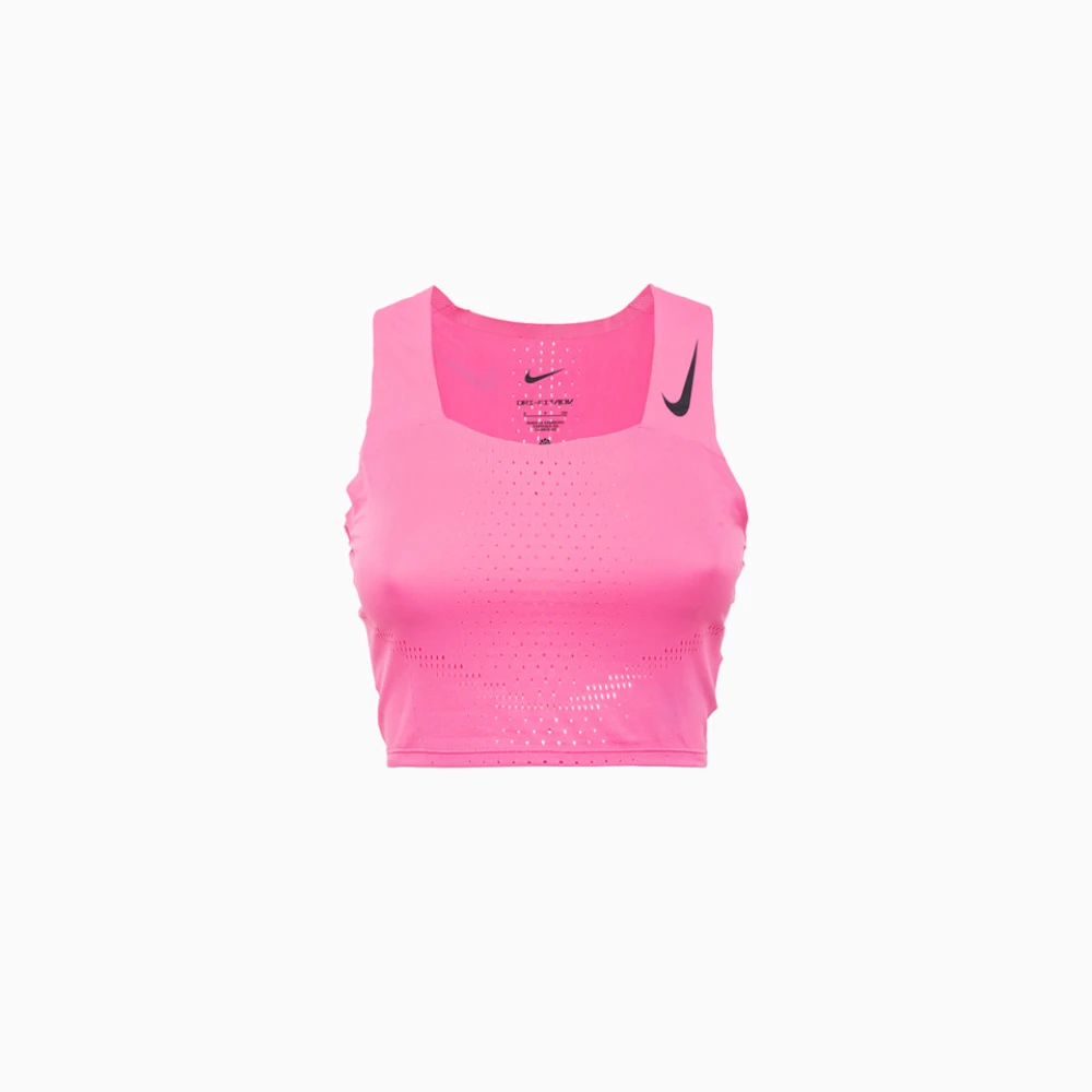 Nike Effengekleurde Technische Stof Geperforeerde Top Pink Dames