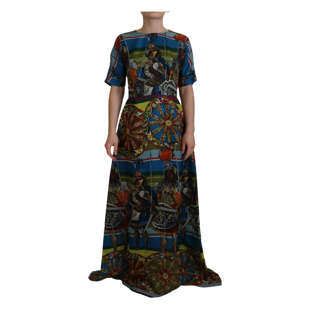 Dolce & Gabbana Women's Multicolor Sicily Silk A-Line Long Dress Dress - Gowns - S- Dresses