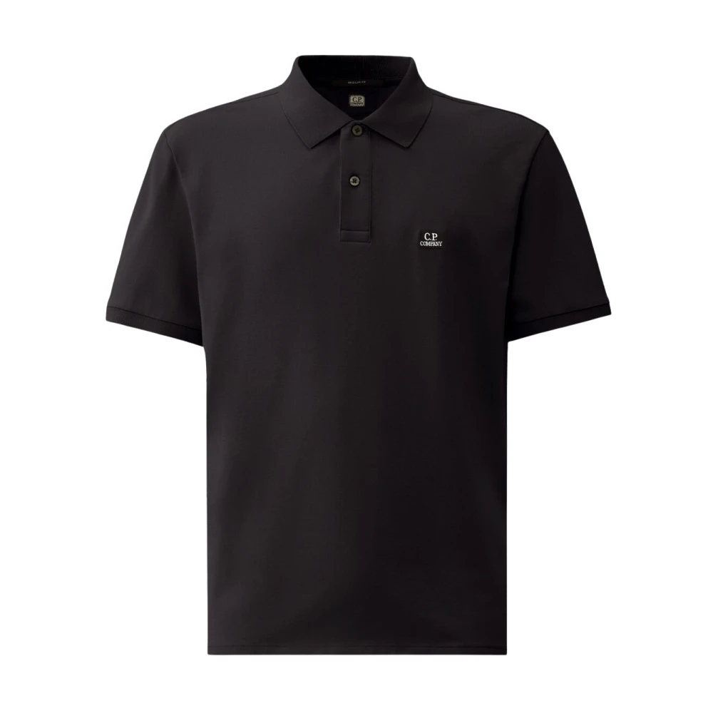 C.p. Company Men's Blue Polo Shirts, 2XL, Pique Polo Shirt With Logo