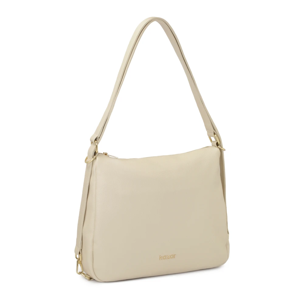 Kazar Roomwitte posttas met rits Beige Dames