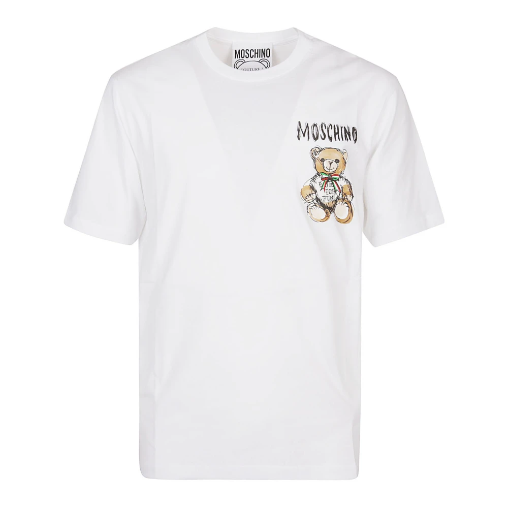 Moschino Getekend Teddybeer T-Shirt White Heren