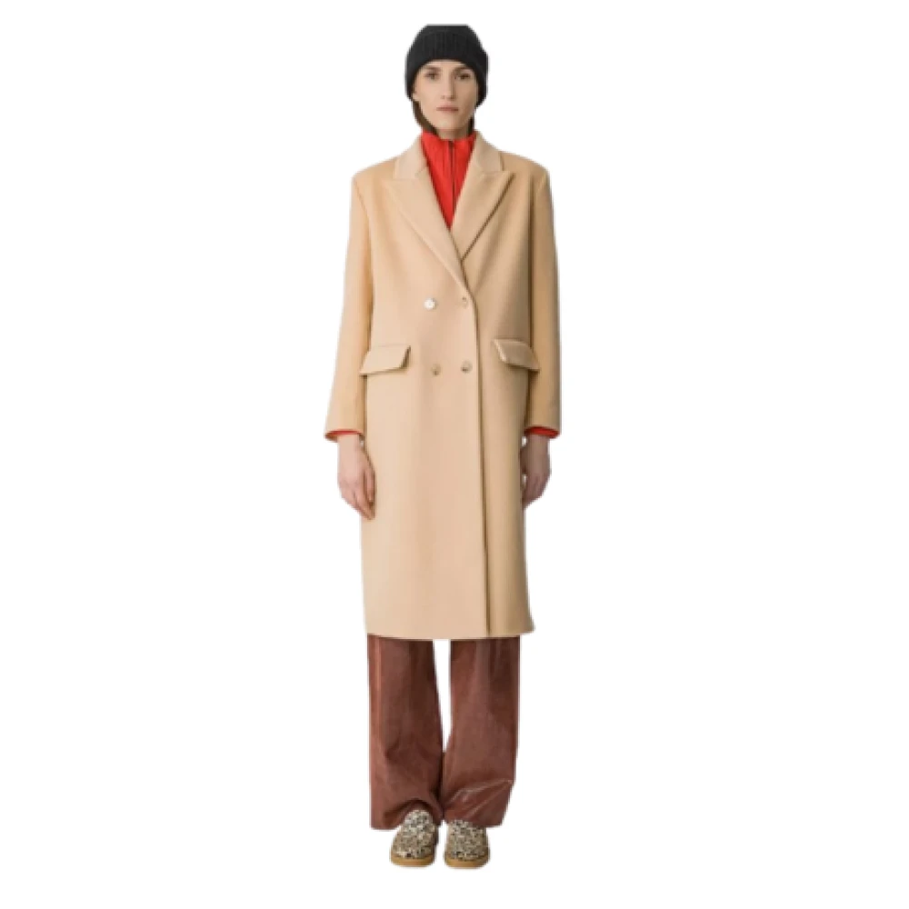 Forte Fluweel Kasjmier Jas Beige Dames