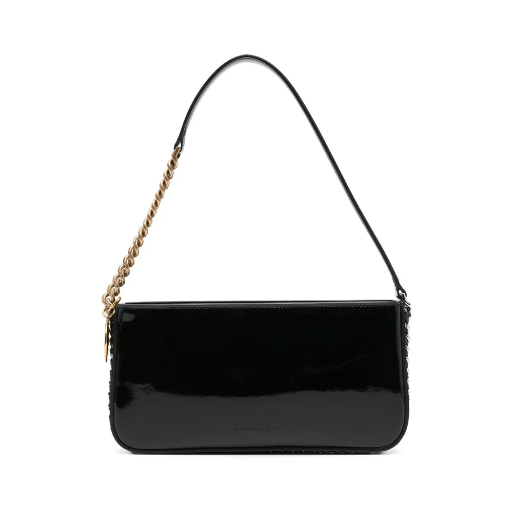 Stella Mccartney Zwarte Leren Schoudertas met Ketting Black Dames