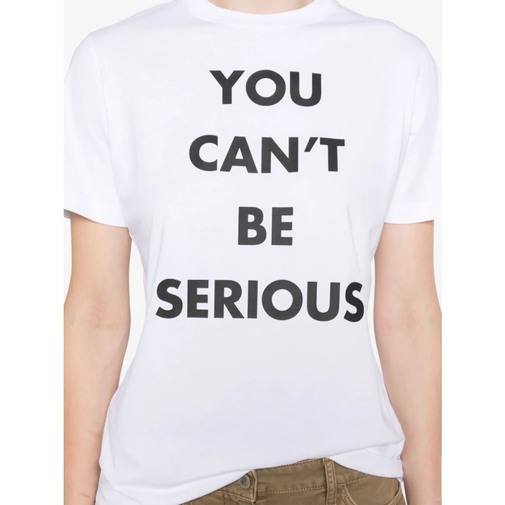 Moschino Witte bedrukte T-shirts en Polos White Dames