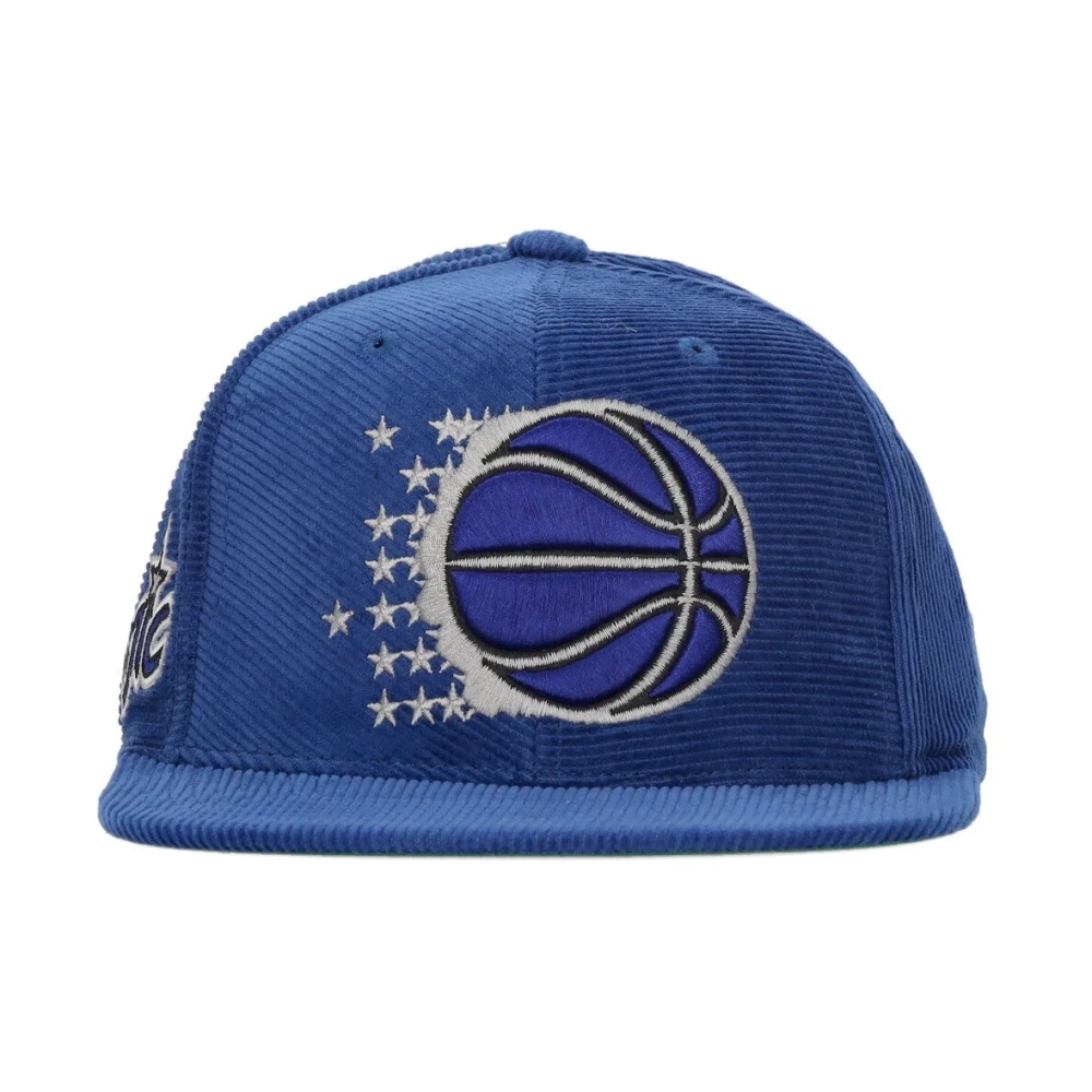 Mitchell & Ness Orlando Magic Velvet Flat Brim Cap Blue Heren