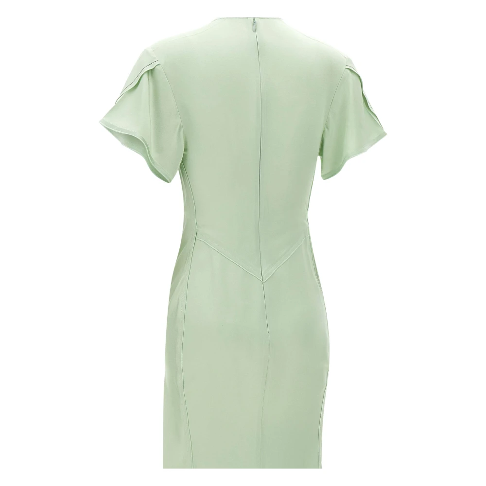 Victoria Beckham Mint Groene Satijnen Midi Jurk Green Dames