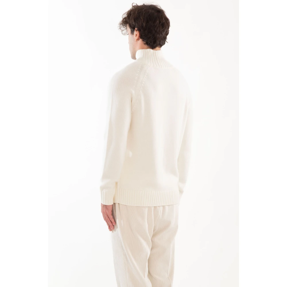 Eleventy Raglantrui met vulkaanhals White Heren