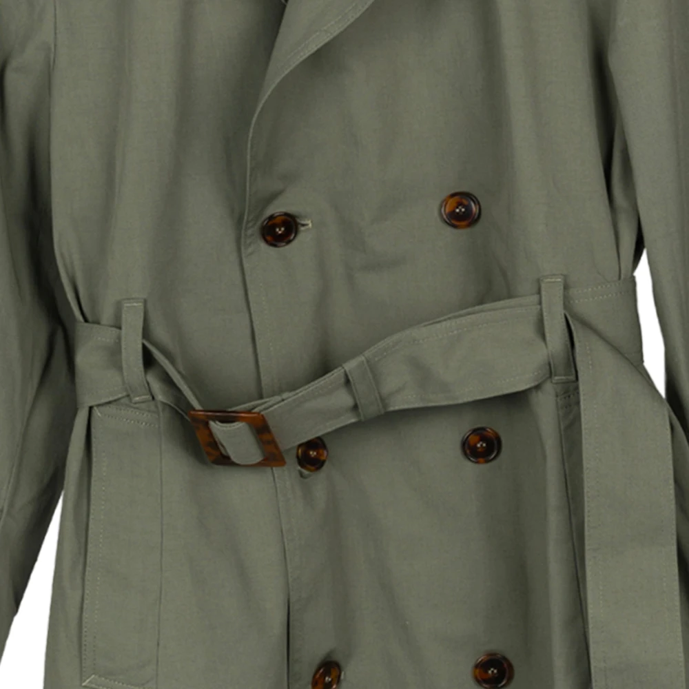 Vaquera Groene Olijf Cut Out Trenchcoat Green Dames